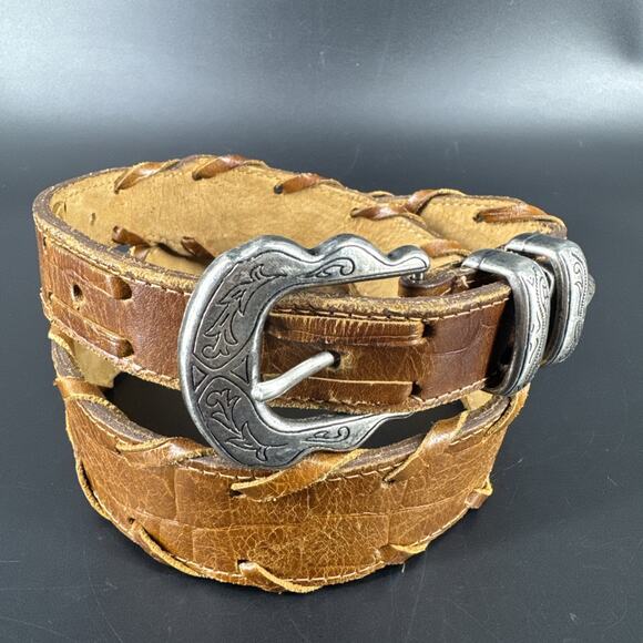 Best American Clothing Co Tan Genuine Leather Western Style Belt 61294 USA - Picture 1 of 11